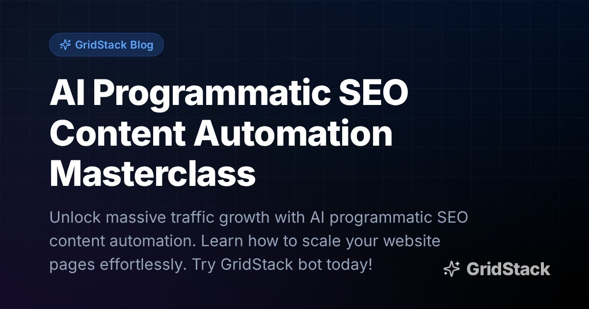 AI Programmatic SEO Content Automation Masterclass
